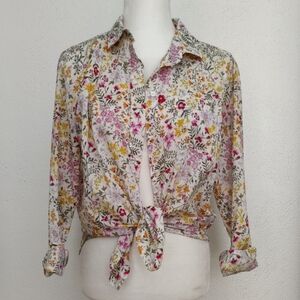 Floral Cotton Button Down Shirt